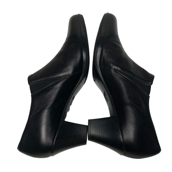 Munro American Taylor Black Leather Ankle Booties Side Zip Women's Size 6N (AA) - Picture 8 of 16